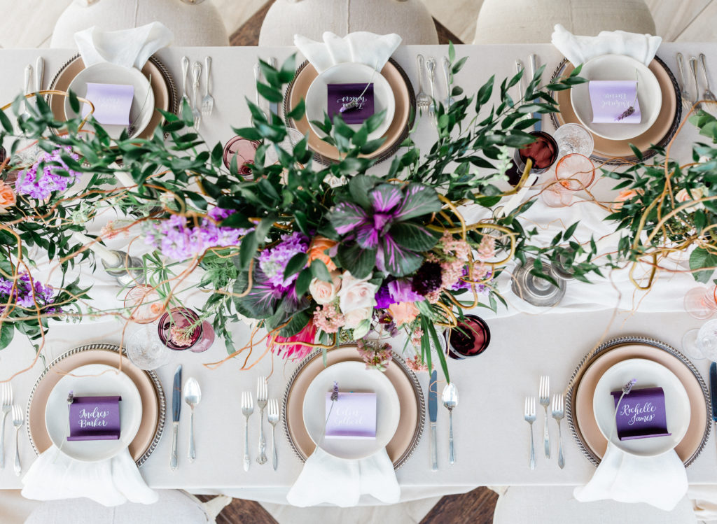 tablescape at avensole winery wedding